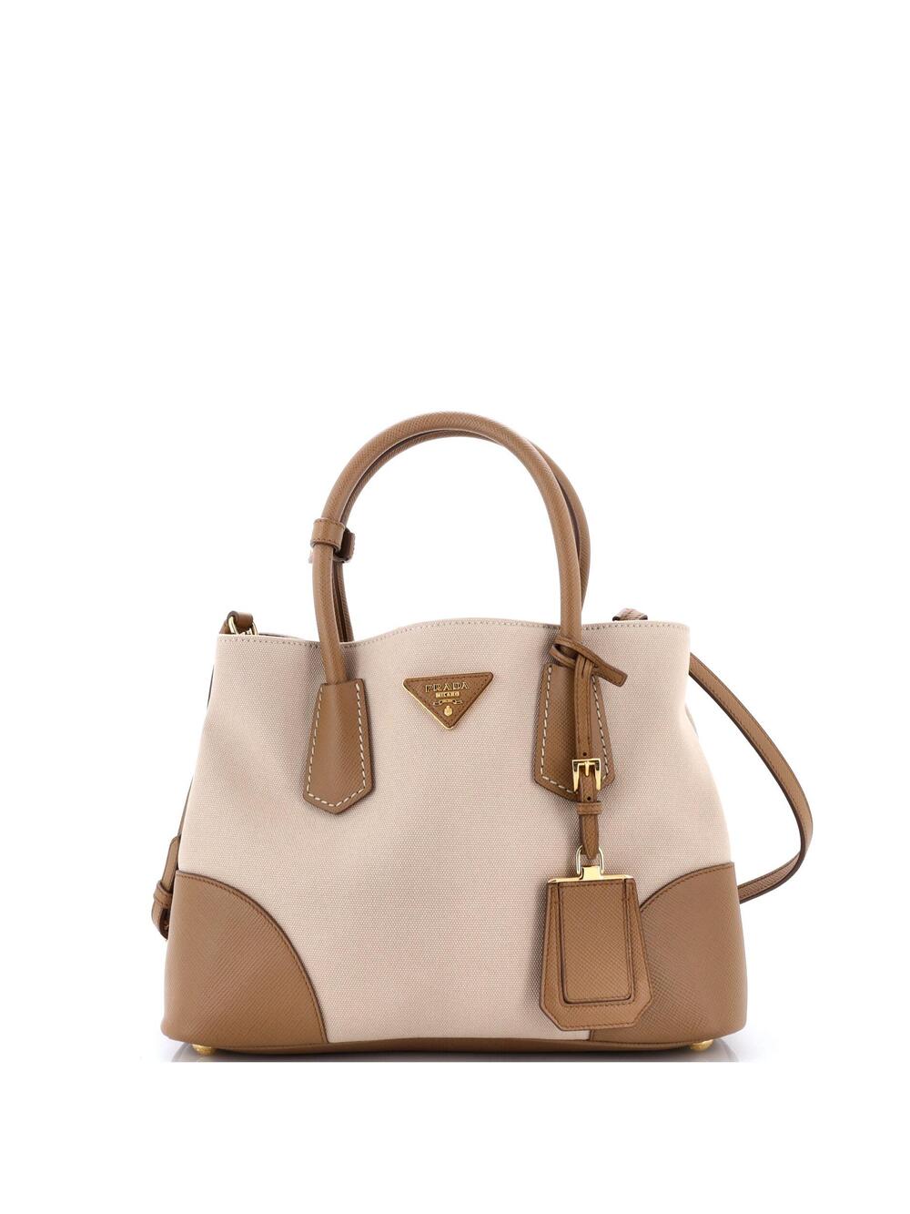 Prada Cuir Double Tote Canvas And #366267P14B
